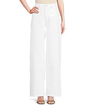 Sam Edelman High Rise Wide Leg Sequin Jeans - 32 | Dillard's