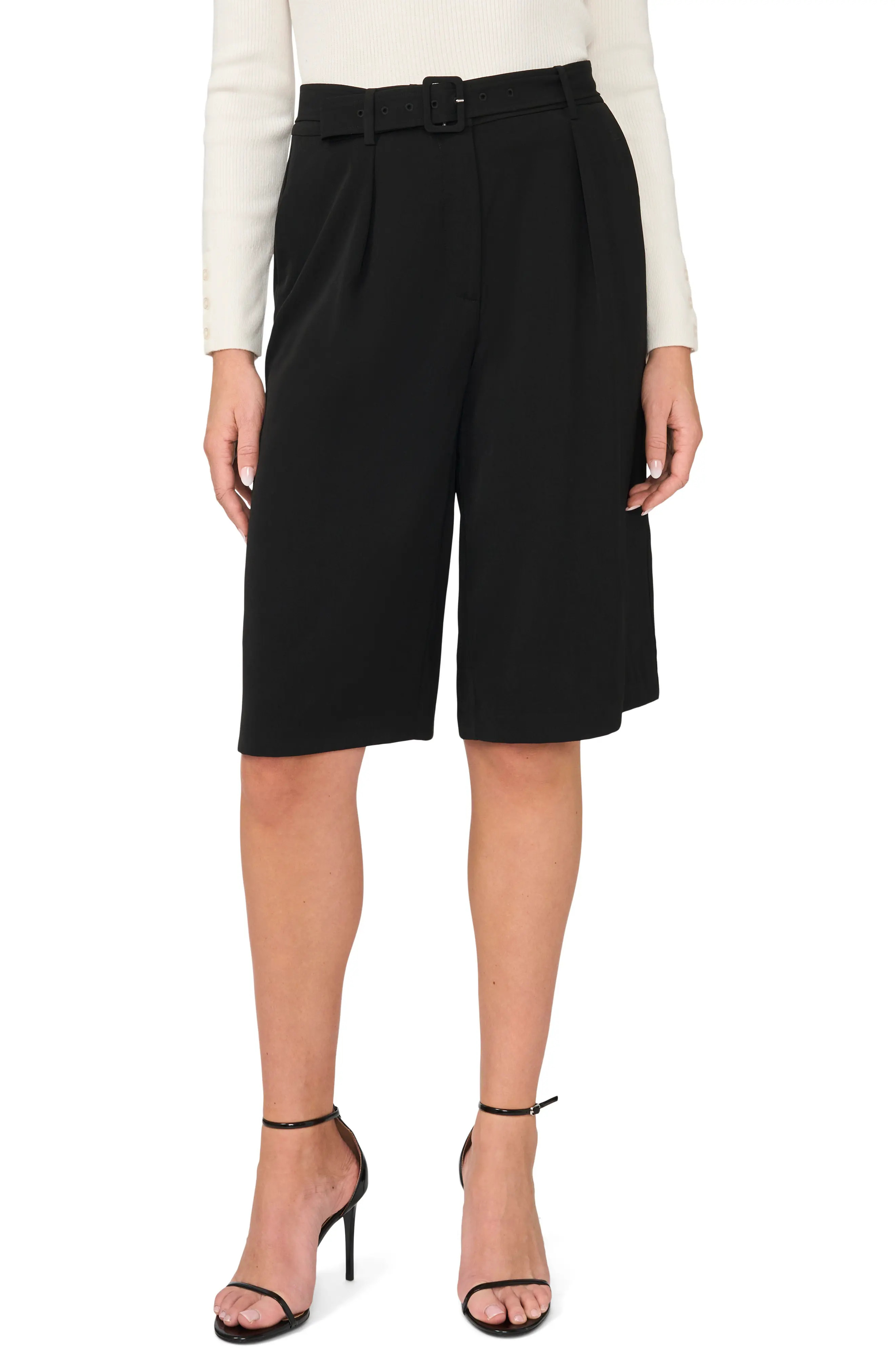 Belted Pleated Bermuda Shorts (Women) | Nordstrom | Nordstrom