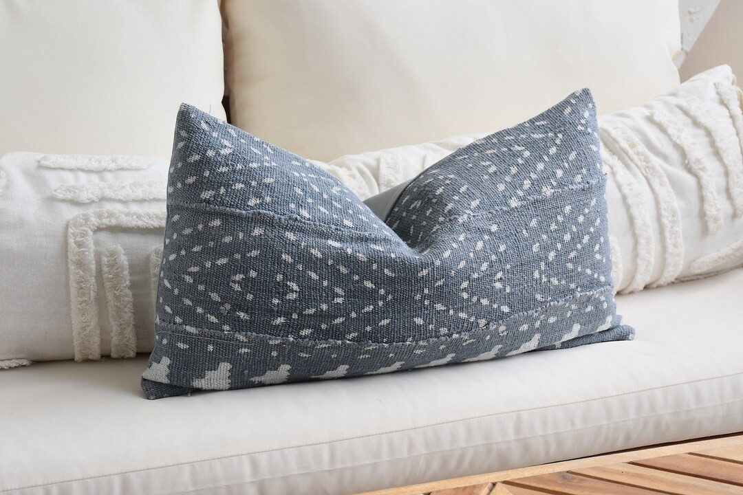 Blue Decor Pillow Cover  Light Blue Mud Cloth Cover  - Etsy | Etsy (US)