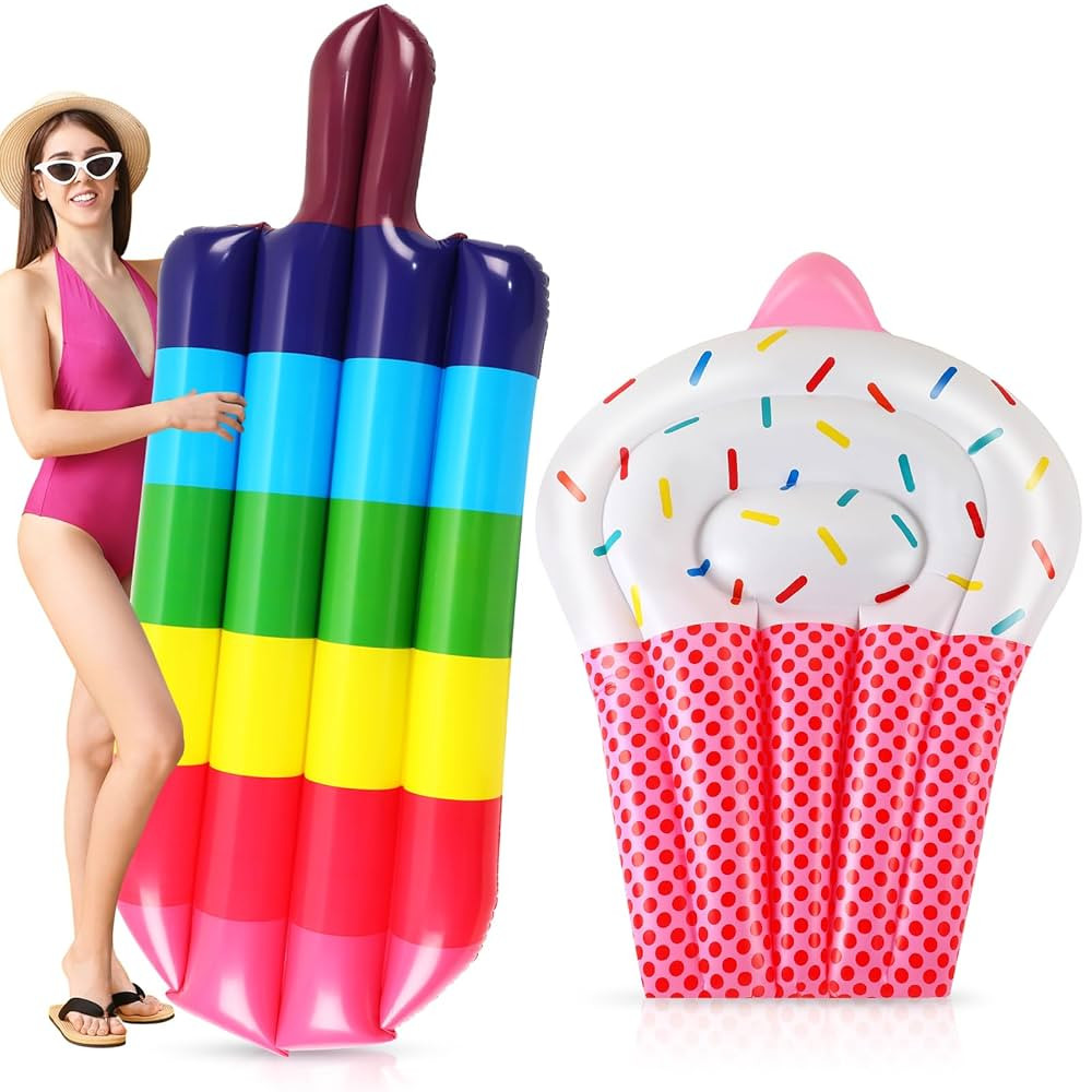 Libima 2 Pcs Giant Pool Floats Large Fruit Food Float Inflatable Pineapple Eggplant Watermelon Ic... | Amazon (US)