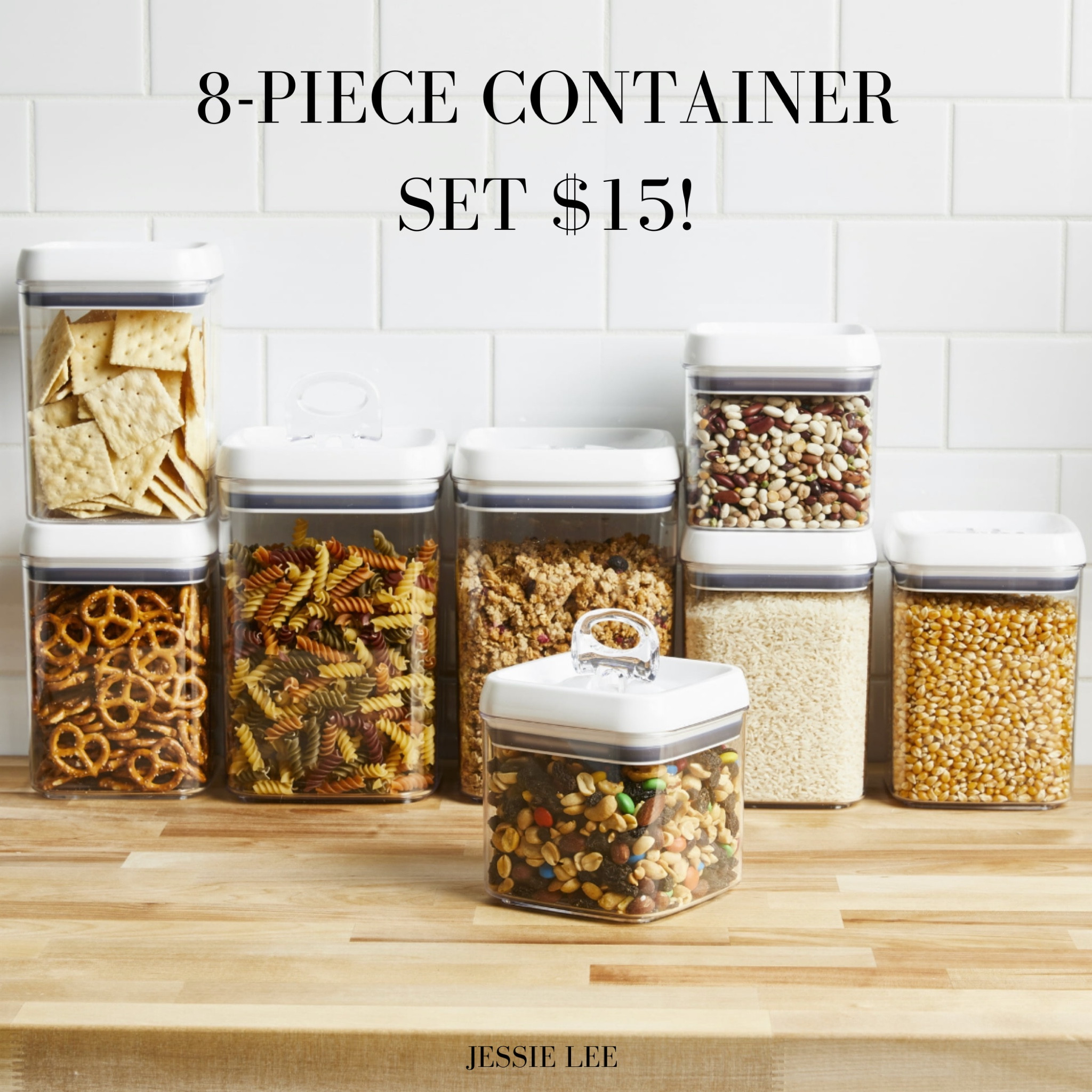 8-Piece Clear Storage Containers Aaron sale for $15! So nice to organize your pantry for the new year. #springcleaning 

#LTKhome #LTKsalealert