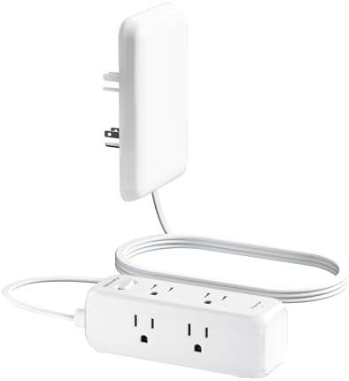 Olcorife Flat Extension Cord with Outlet Cover, Flat Plug Power Strip with 6 Outlets, 3 FT Cord H... | Amazon (US)