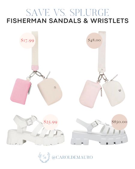 Here are affordable alternatives to these viral fisherman sandals and trendy wristlets!
#springfashion #lookforless #savevssplurge #fashionfinds

#LTKStyleTip #LTKShoeCrush #LTKSeasonal