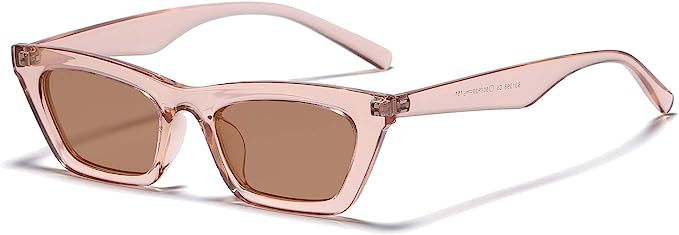 VANLINKER Small Trendy Skinny Cat Eye Sunglasses Women Retro Tiny Square Shade VL9555 | Amazon (US)