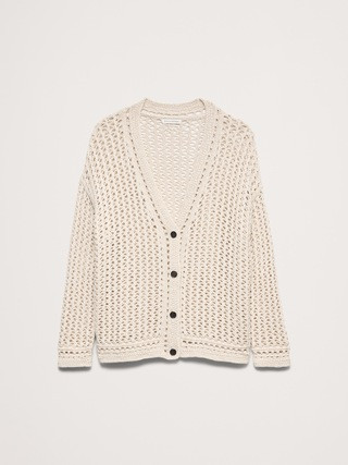 Cotton Crochet Cardigan | Banana Republic (US)