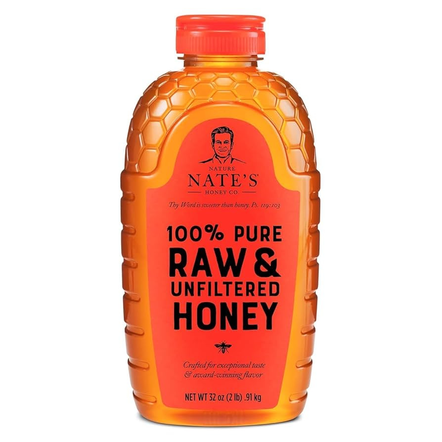 Nate's 100% Pure, Raw & Unfiltered Honey - Award-Winning Taste, 32oz. Squeeze Bottle | Amazon (US)