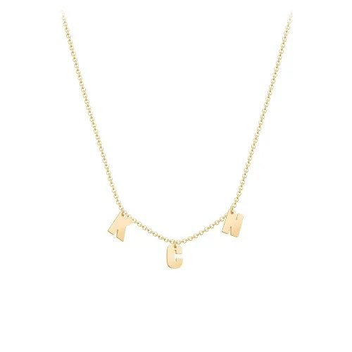 Initial Necklace with 3 Letters - Modern | Jewlr