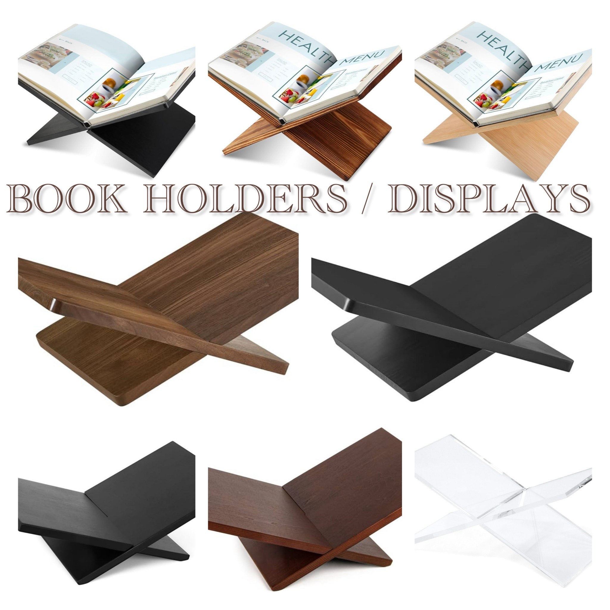 After the holidays are over and I’m no longer using mine to display a Christmas book, mine tends to travel around the house lol! These are perfect for any table! Or dresser! Or office! Shelves. And in the kitchen for your fav cookbook! 

#LTKHome