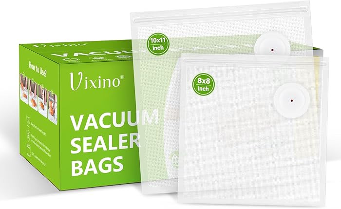 Vacuum Sealer Bags, 40 Reusable Vacuum Sealer Bags for Food, BPA-Free, Meal Prep and Sous Vide Co... | Amazon (US)