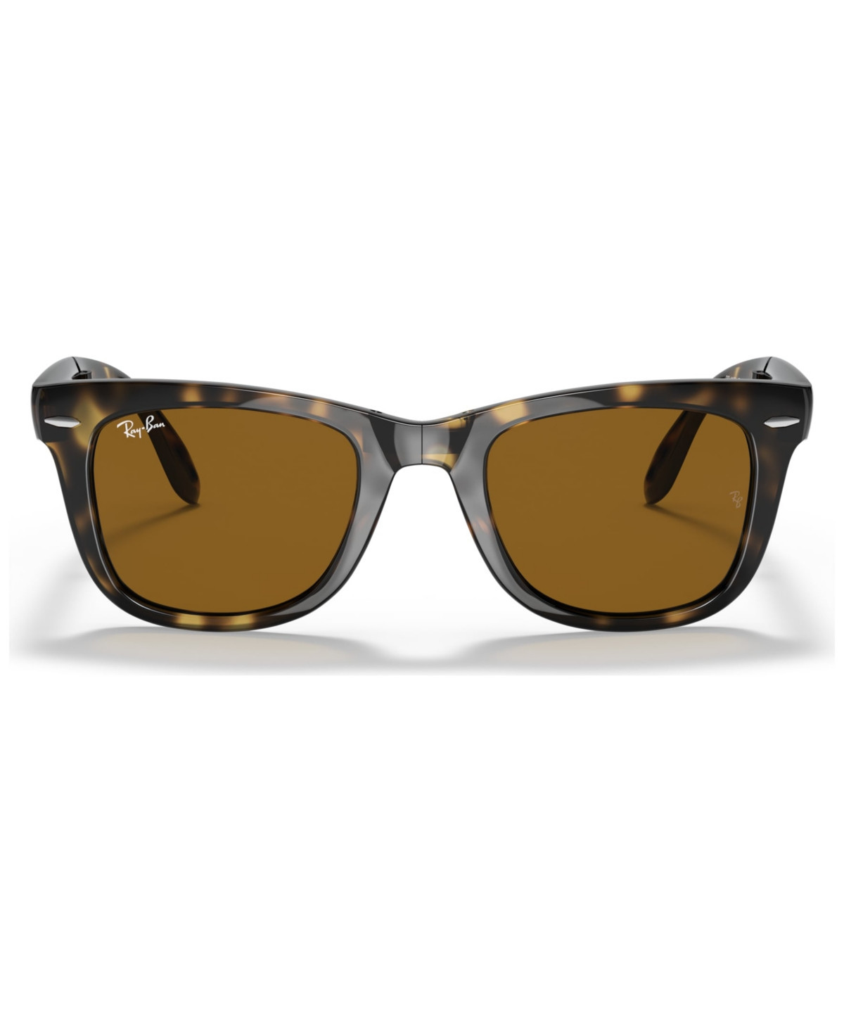 Ray-Ban Sunglasses, RB4105 Folding Wayfarer - Polished Light Havana/Brown | Macy's