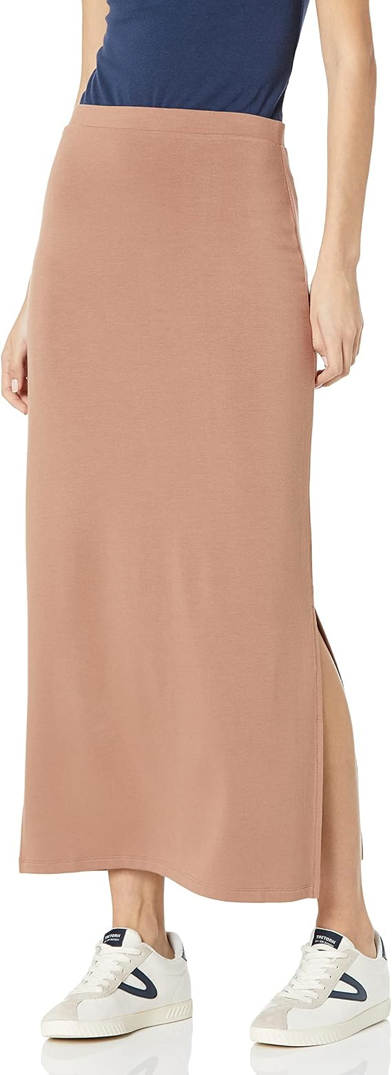 Daily Ritual Women's Supersoft Terry Side-Slit Column Skirt | Amazon (US)
