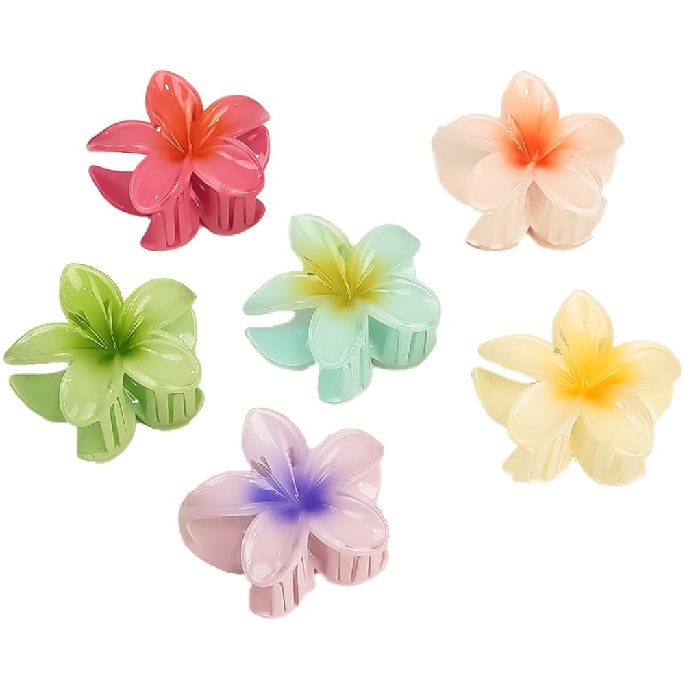 6 Pack Large Hawaiian Flower Claw Clips for Women, Strong Hold Jaw Clips for Thin and Thick Curly... | Amazon (US)