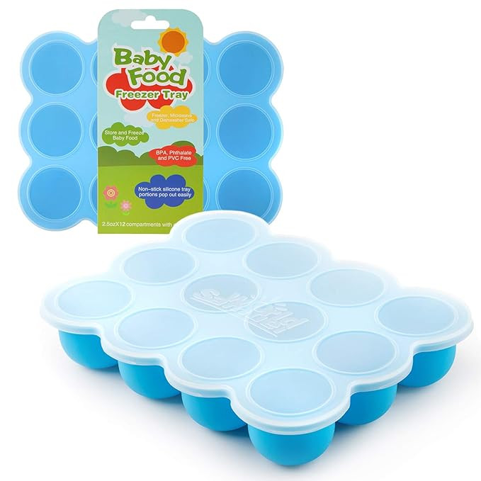 Samuelworld Baby Food Storage Container, 12 Portions Freezer Tray with Lid, 12x2.5oz BPA Free, Si... | Amazon (US)