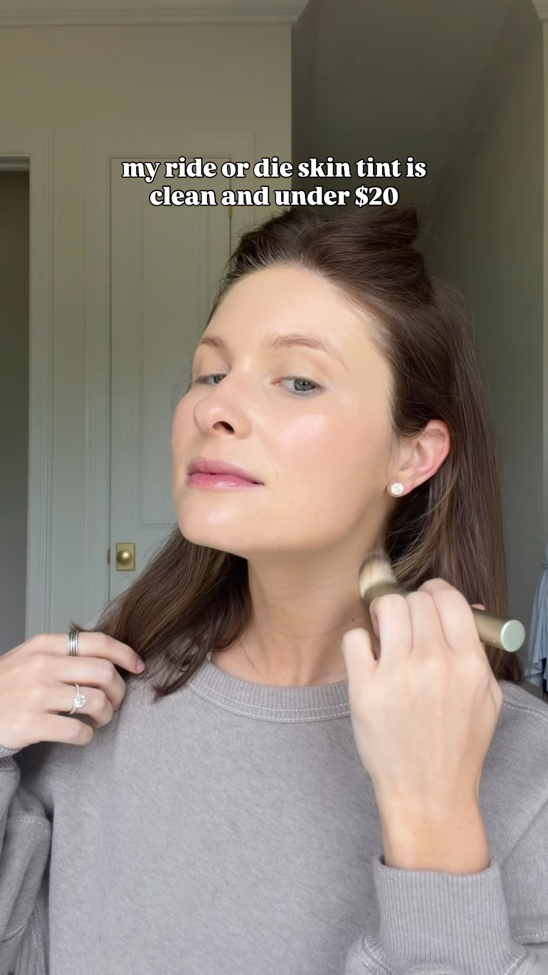 #AD The Multi-serum skin tint from @versed is one of my absolute favorite skincare products because it does it all, hydration, coverage, and SPF 40 in one step plus it’s under $20. It is SO hard to find good, clean affordable products that actually work! I’ve used this product for months!  I’m using the multi-tasking brush from Versed as well. You can see the hydration it gives my skin - I love wearing this by itself or under my makeup! You can grab it at @target!  #TargetPartner