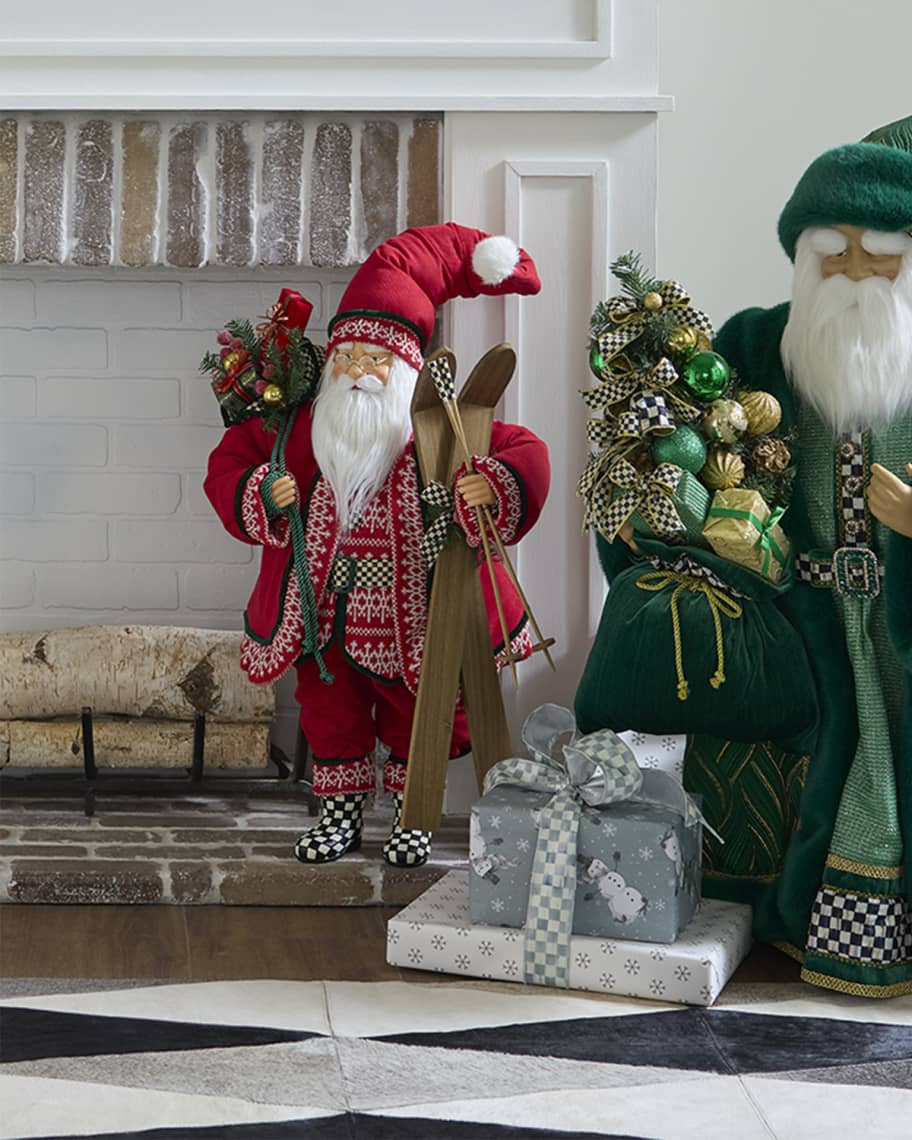 MacKenzie-Childs Cozy Christmas Large Santa with Gifts | Neiman Marcus