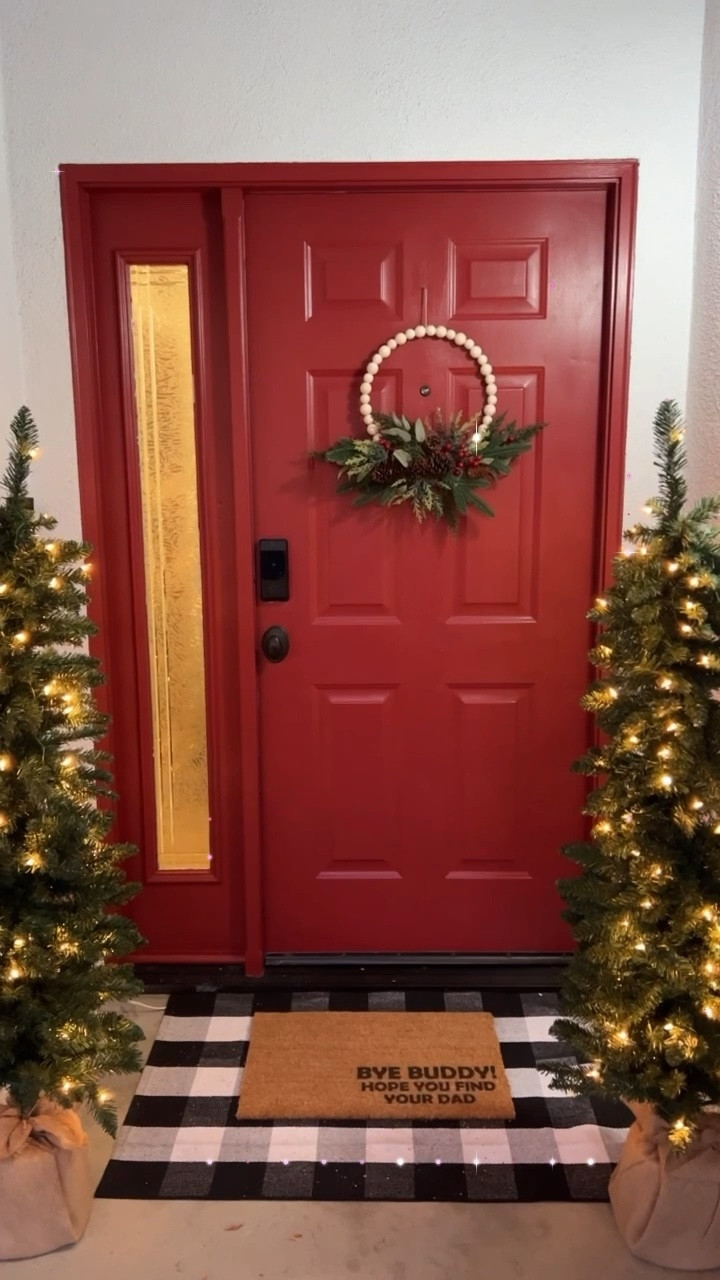 Getting the front porch of my home ready for the holidays ✨ love this cute little door mat + my light up trees are under $100👏🏼 Christmas decor, home decor, holiday decor, Christmas on sale

#LTKHoliday #LTKhome #LTKfindsunder100