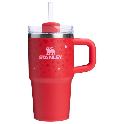 Stanley 20 oz Stainless Steel H2.0 Flowstate Quencher Tumbler with handle Ruby Hearts | Target