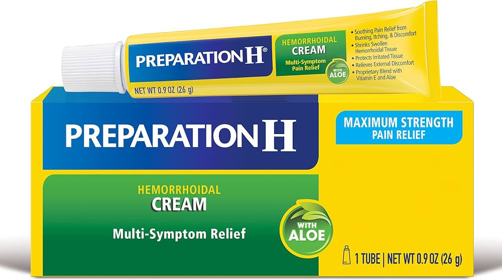 Preparation H Hemorrhoid Symptom Treatment Cream (0.9 Ounce Tube), Maximum Strength Multi-Symptom... | Amazon (US)