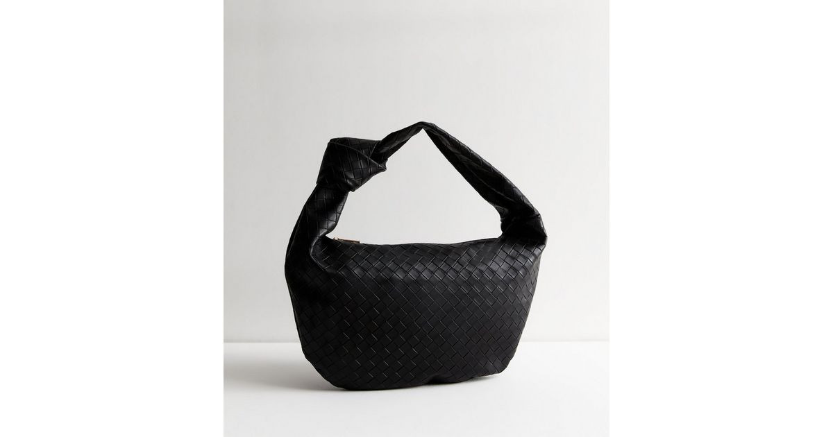 Black Leather-Look Weave Shoulder Bag | New Look | New Look (UK)