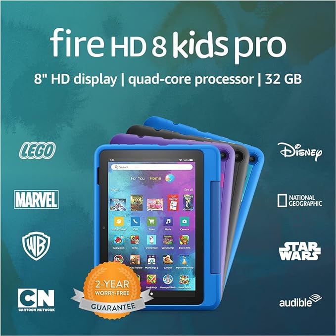 Fire HD 8 Kids Pro tablet, 8" HD, ages 6–12, 32 GB, Doodle | Amazon (US)