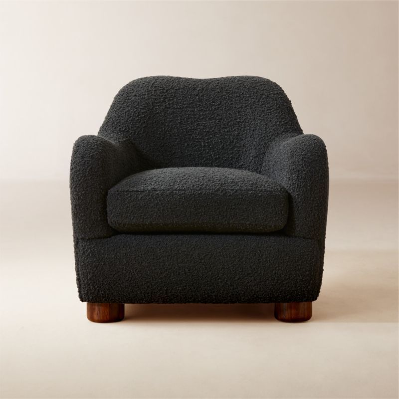 Bacio Black Boucle Lounge Chair by Ross Cassidy + Reviews | CB2 | CB2