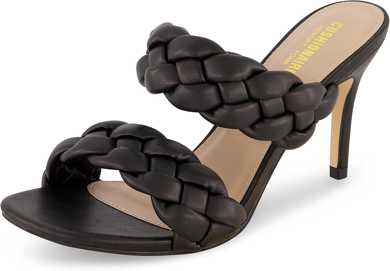 CUSHIONAIRE Women's Suzy braided dress sandal +Memory Foam, Wide Widths Available | Amazon (US)