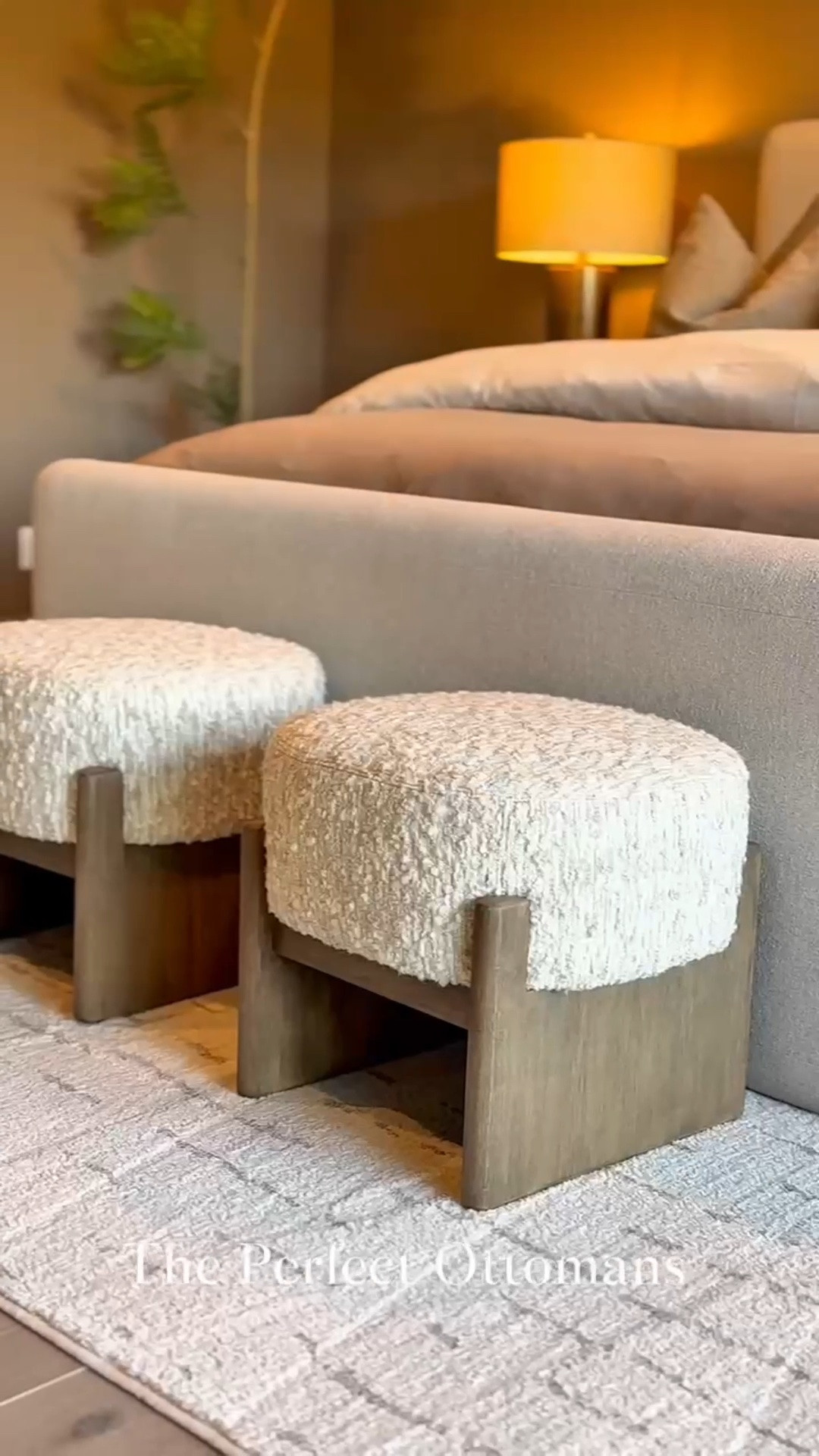 Before & after… the ottoman stole the show 🤎
These oversized ottomans are truly one of a kind, from the rich texture to those stunning wood legs. I loved them so much at the foot of the bed, I’m thinking about adding them to my living room too. ❤️

Ottomans 
Boucle Ottomans. Moody Bedroom 
Bedroom Decor. Bedroom Inspo.

#LTKU #LTKHome #LTKdayinmylife