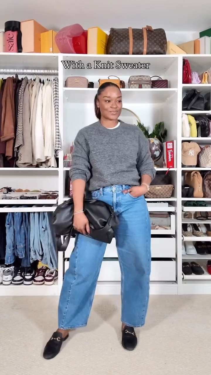 How to Style Barrel Jeans: Three Essential Looks
The barrel jean is a tricky but stylish trend. Its curved, wide-leg silhouette can be intimidating, but I’m breaking down three versatile ways to wear them, ensuring you get maximum mileage out of this denim staple.

1. Elevated Polish: Blazer and Heels
Pairing a voluminous pant with structured pieces creates instant balance.

The Formula: Barrel Jeans + Oversized Blazer + Heels (pumps, strappy sandals, or heeled boots).

Why It Works: The sleekness of the heels and the crisp tailoring of the blazer counteract the slouchy nature of the denim. It elongates your frame and makes the look suitable for the office, a dinner date, or any event requiring smart-casual attire.

2. Effortless Comfort: Knit Sweater and Flats
For a weekend-ready, relaxed vibe, lean into comfort without sacrificing style.

The Formula: Barrel Jeans + Light Knit Sweater (tucked or slightly cropped) + Flats (ballet flats, loafers, or pointed-toe mules).

Why It Works: A soft knit sweater offers textural contrast to the denim, while the flats keep the look grounded and easy. Tucking the sweater slightly defines your waist and prevents the outfit from looking shapeless.

3. Street-Style Edge: Bomber Jacket and Runners
Give your barrel jeans an urban, contemporary feel perfect for running errands or casual outings.

The Formula: Barrel Jeans + Suede Bomber Jacket (try the men’s department for a perfectly relaxed fit) + Runners (fashion sneakers or chunky trainers).

Why It Works: The bomber jacket adds a perfectly oversized, athletic energy that contrasts sharply with the denim’s curvy fit. High-quality runners make the look current and comfortable, offering a perfect blend of high fashion and practicality.

#BarrelJeans #StyleGuide #DenimTrends

outfit ideas, fall fashion, women’s denim, how to wear, fashion styling, wide leg jeans, casual outfits, street style, oversized blazer, knit sweater, bomber jacket, heels, flats, runners, fashion tips, capsule wardrobe, high waisted jeans, smart casual, layering, new trends, fall outfits, style inspiration, denim style, comfortable fashion, stylish sneakers.