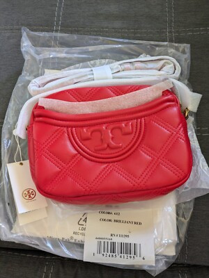 Tory Burch FLEMING SOFT CAMERA BAG Crossbody Brilliant Red NWT Auth | eBay | eBay US
