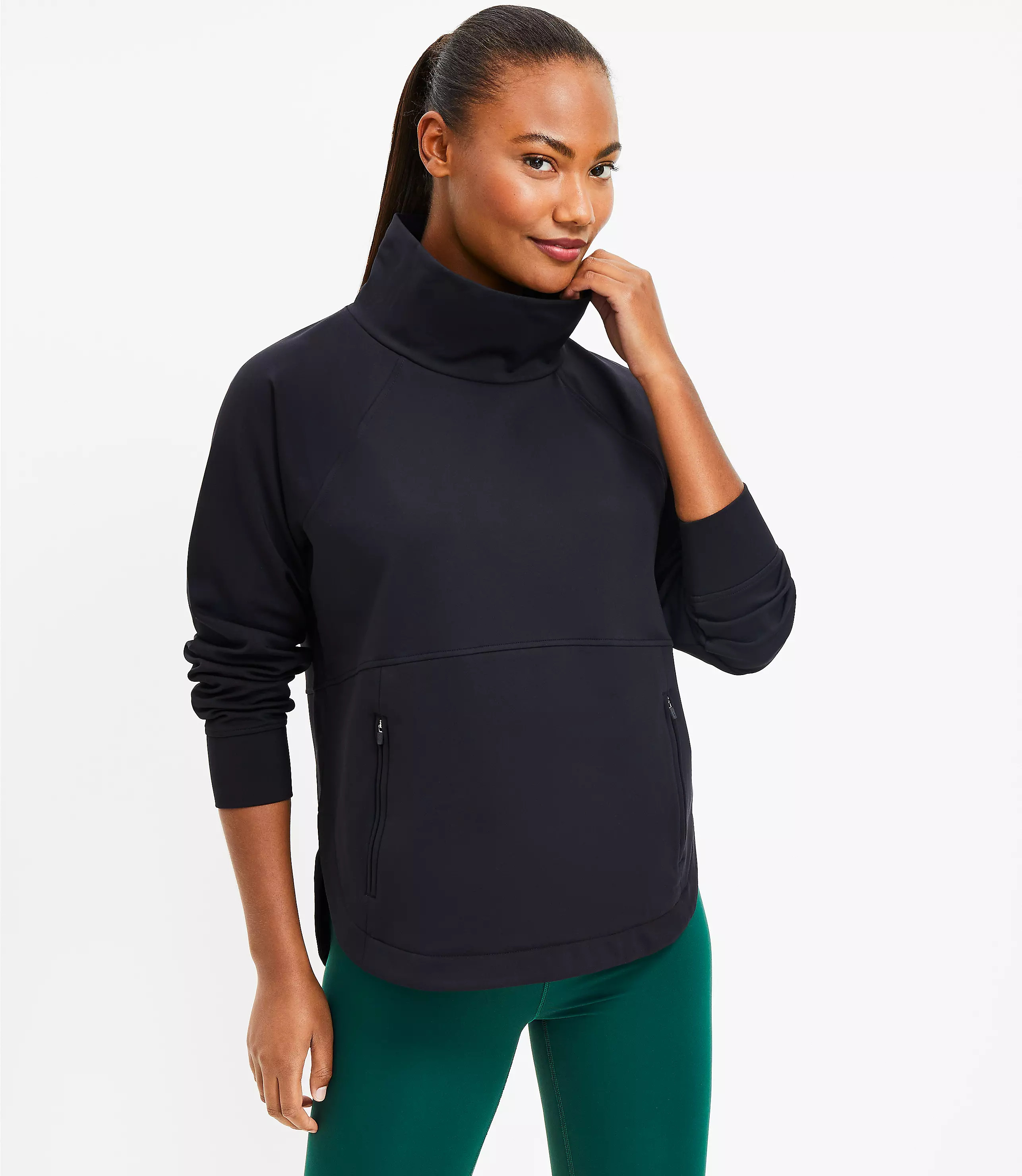 Lou & Grey Sporty Brushed Back Pocket Tunic Top | LOFT