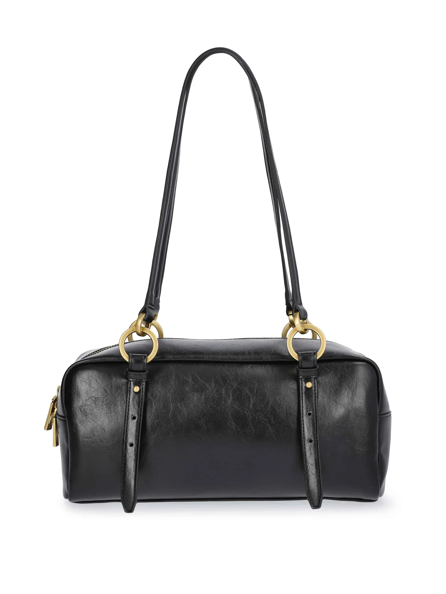 Scoop Women's Faux Leather Top Handle Shoulder Bag, Black | Walmart (US)