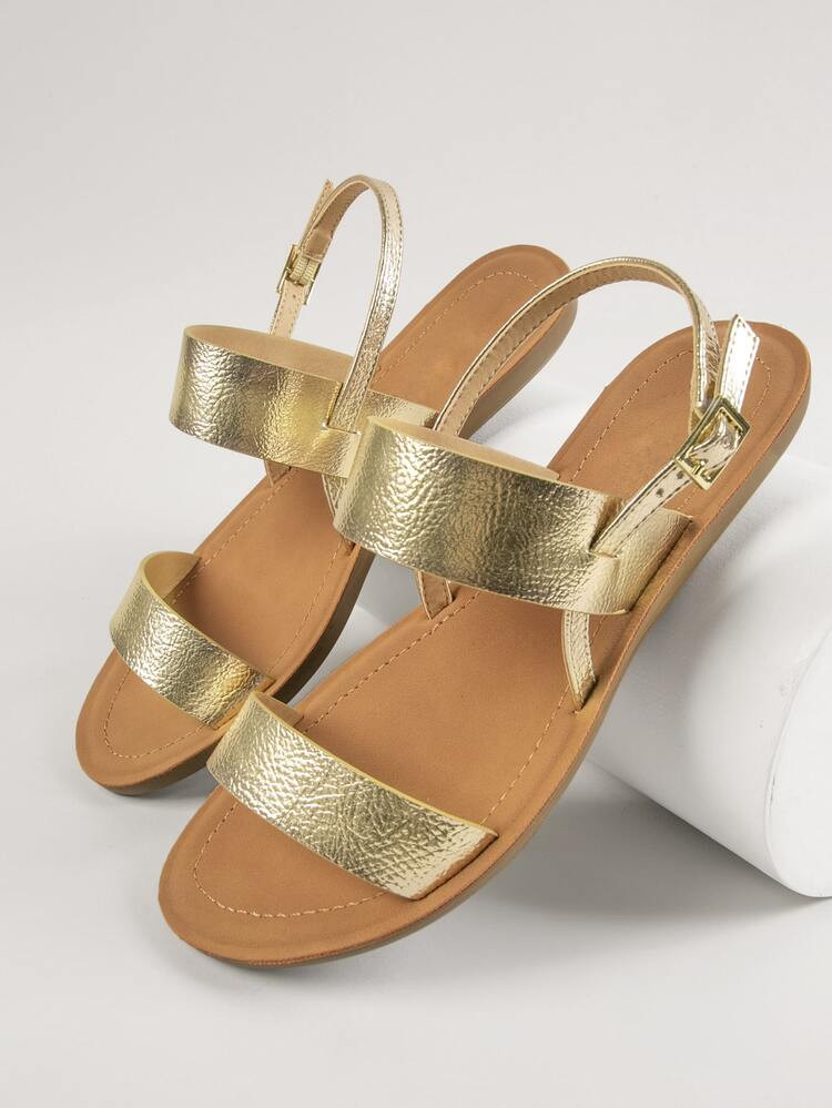 Double Band Slingback Sandals | SHEIN