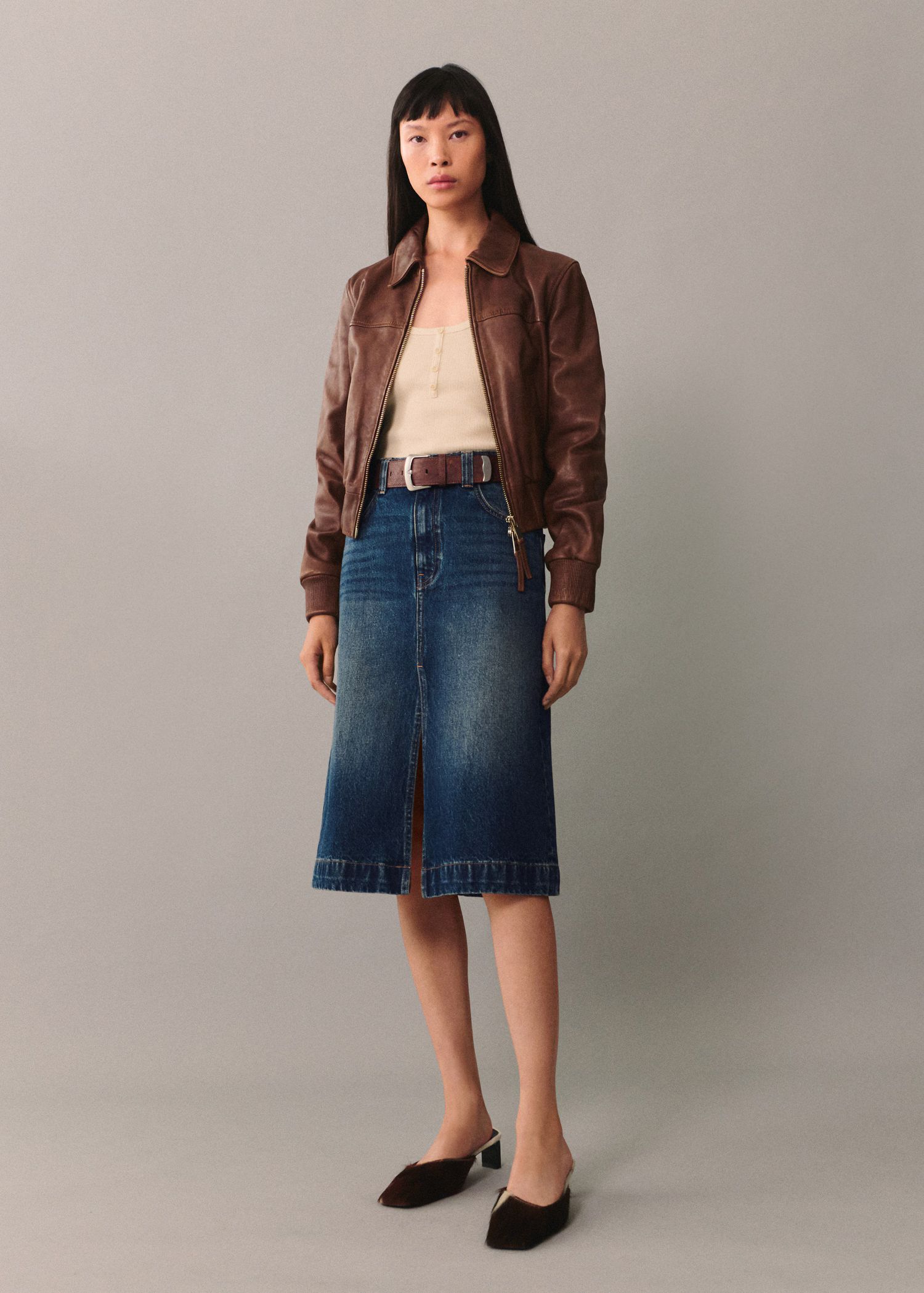 100% leather jacket - Woman | MANGO USA | MANGO (US)