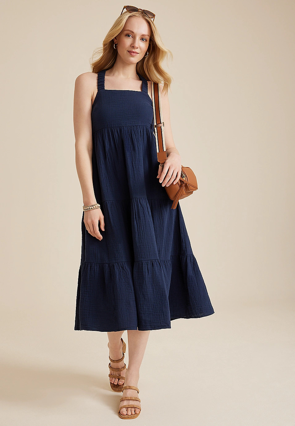 Double Cloth Midi Dress | Maurices