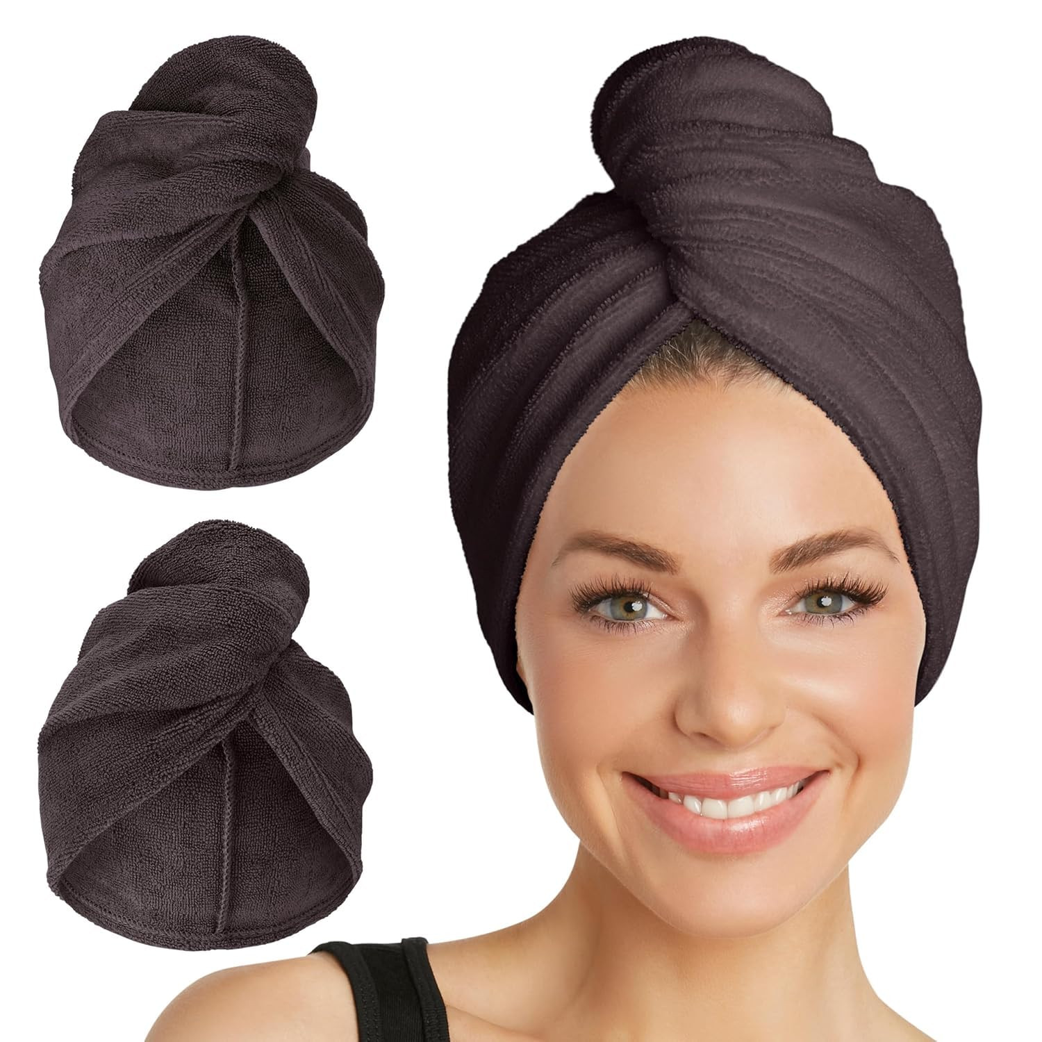 Turbie Twist 2-Pack Microfiber Hair Towel for Beauty, Travel, Gifting - Wrap Turban for Straight,... | Amazon (US)