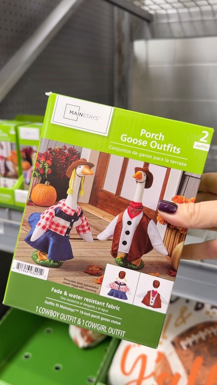 Porch geese and outfits at Walmart! What’s a porch without a porch goose?! Follow + comment “SHOP” for a link! (make sure you’re following to receive it) ✨ & if you love Holiday finds and gift ideas, follow along for more! 

#walmart #porchgeese