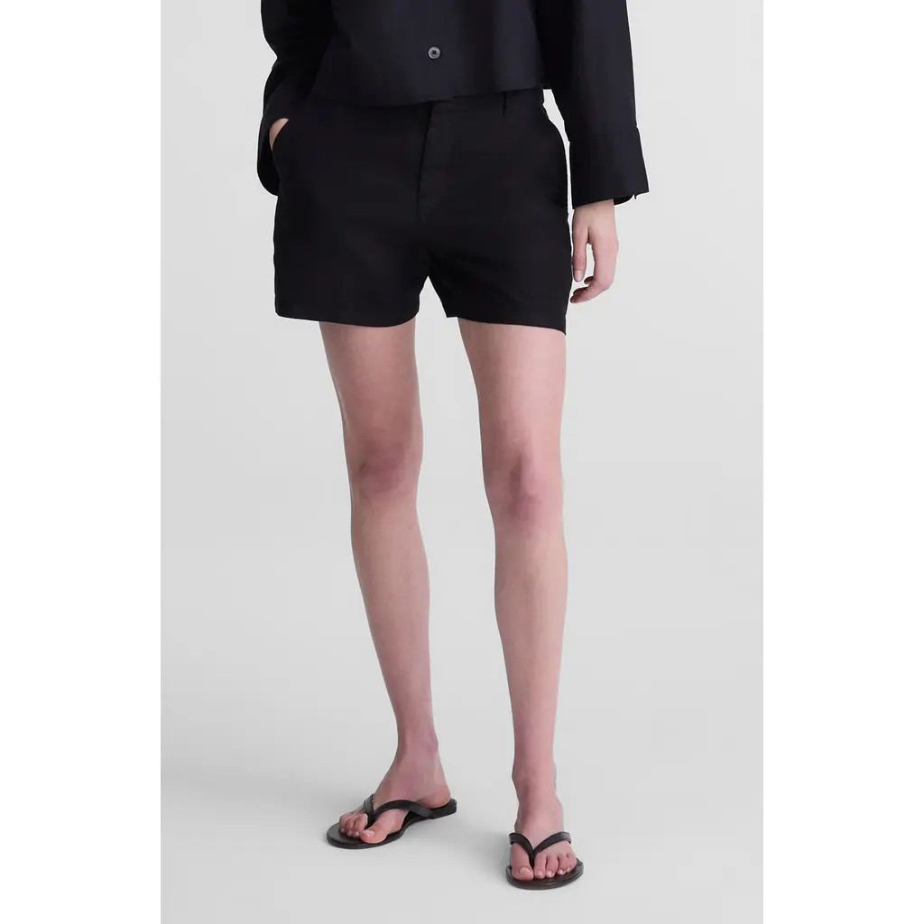 Madewell Zoe Linen Shorts in Jet Black at Nordstrom, Size 00 | Nordstrom