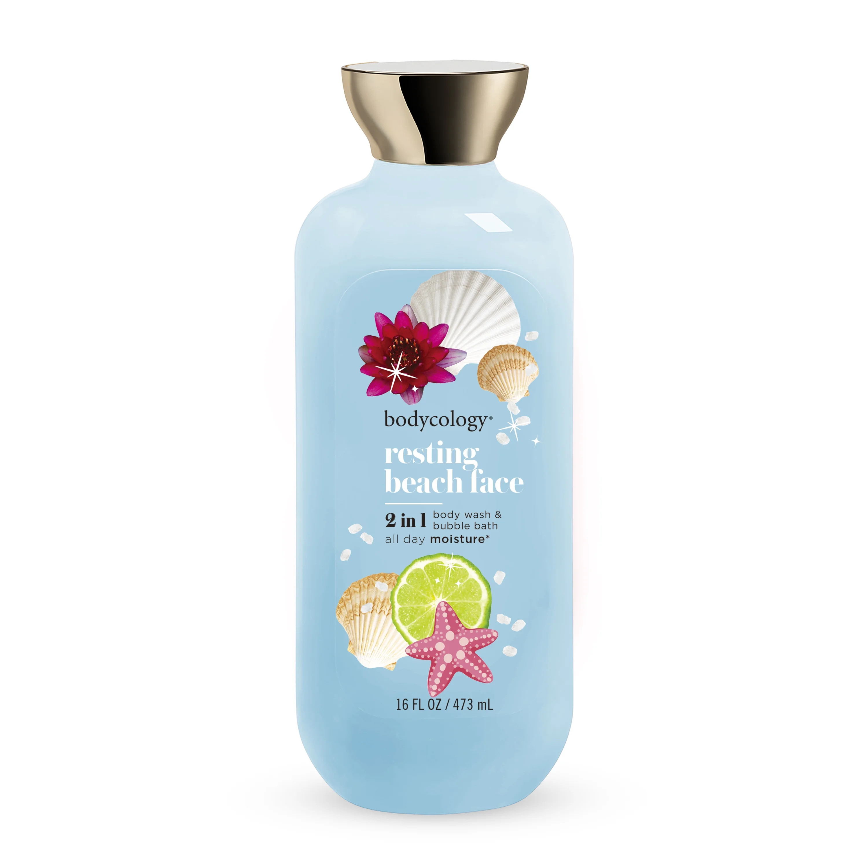 Bodycology Resting Beach Face 2-in-1 Body Wash & Bubble Bath, 16 fl oz | Walmart (US)