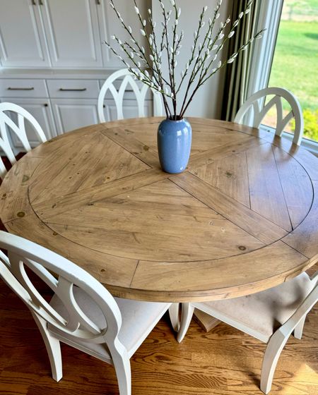 Round pedestal wood table, wayfair, family table, kitchen table, rustic, kids, pedestal dining table, six seat, turned pedestal, traditional, updated traditional, farmhouse, modern farmhouse, kitchen design, solid wood, planked table, Kelly clarkson wayfair, white oval chairs, cross back chairs

#LTKfamily #LTKhome