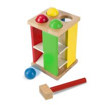 Melissa & Doug Deluxe Pound and Roll Wooden Tower Toy With Hammer | Walmart (US)