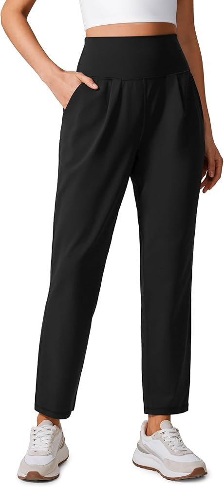 CRZ YOGA Butterlift Ankle Casual Yoga Pants for Women 7/8 Tapered Front Pleated for Lounge Travel... | Amazon (US)