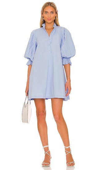 SOVERE Focus Pleat Smock Mini Dress in Baby Blue. - size M (also in XL) | Revolve Clothing (Global)