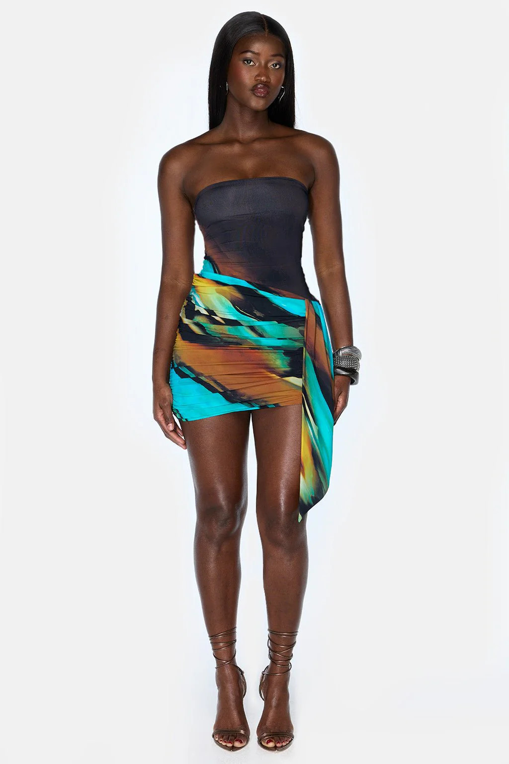 JADE BANDEAU DRAPED MINI DRESS | Murci