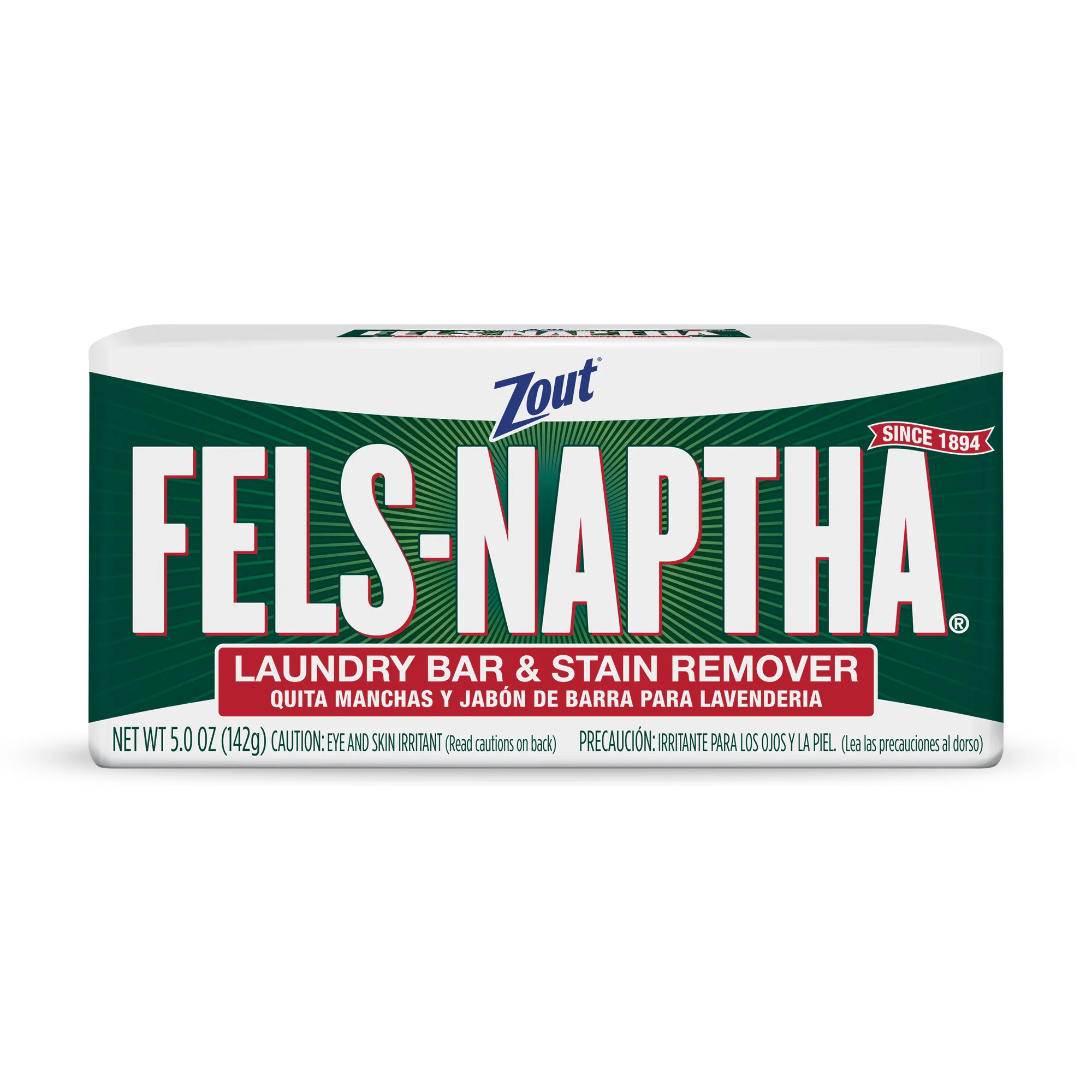 Zout Fels-Naptha Laundry Bar and Stain Remover, Tough Stain Removal, 5 oz., 1 Count | Walmart (US)