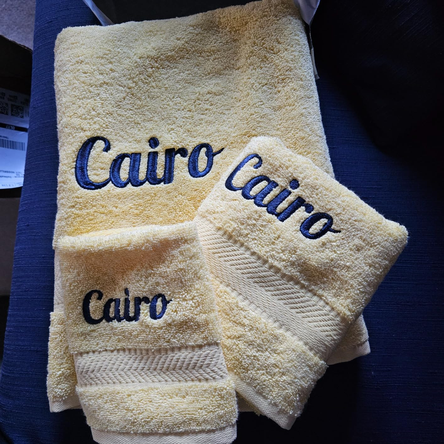 Personalized Towels - Customized Turkish Cotton Towel Set, Monogrammed Towels with Initials, Name... | Amazon (US)