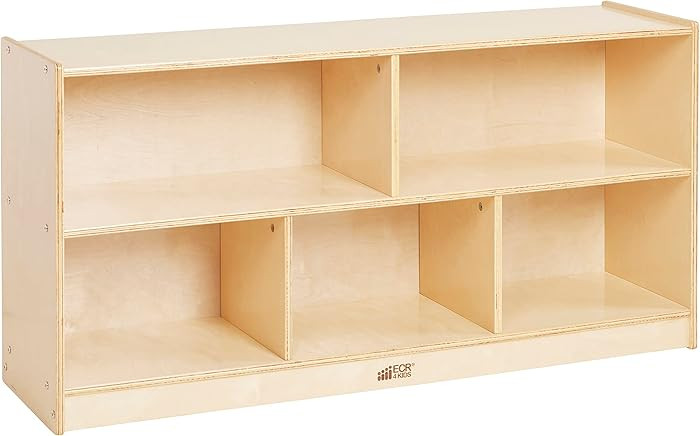 ECR4Kids 5-Compartment Mobile Storage Cabinet, Toddler, Classroom Furniture, Natural | Amazon (US)