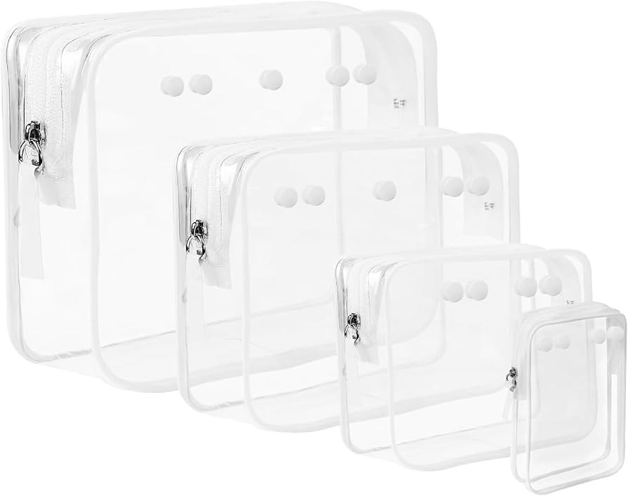 4 packs Clear Pouches suitable for Bogg Bag Accessories Clear Beach Tote Storage Travel Cosmetic ... | Amazon (US)