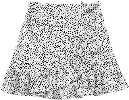 SOLY HUX Girl's Boho Print High Waist Ruffle Hem Wrap Side Mini Skirt | Amazon (US)