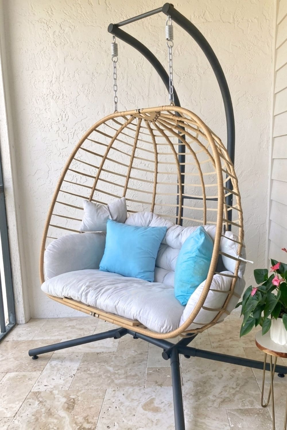 There is something so peaceful about having a quiet little spot to unwind at the end of the day. I added this two-person hanging egg chair to my balcony, and it has quickly become my favorite place to sit with tea in the morning or relax in the evening breeze.

It feels like a little retreat right at home—soft, spacious, and perfect for slowing down and enjoying the moment. Whether you are sharing it or stretching out solo, it is one of those simple comforts that makes home feel even more special.

Tap to shop and create your own cozy outdoor escape.

#EggChairOutdoor #HangingEggChair #HangingChairOutdoor #balconychair 

 #LTKHome