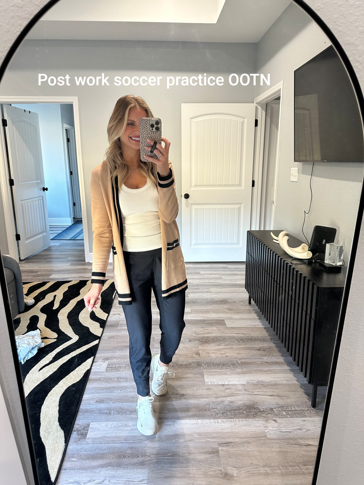 Spring soccer evening OOTN 
Small tank, small cardigan, shoes I sized up 1/2, small joggers

#LTKSaleAlert #LTKFindsUnder50 #LTKActive